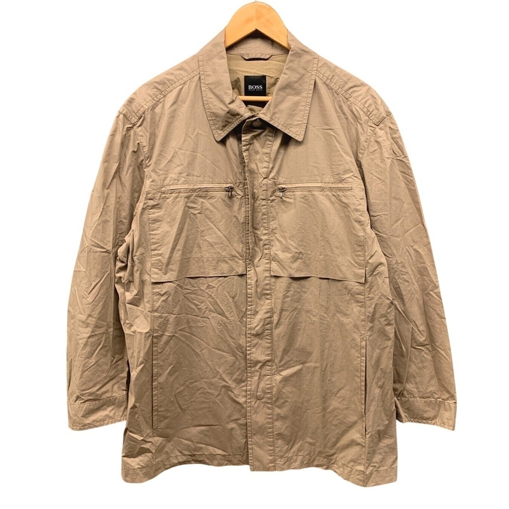 Hugo Boss Utility Jacket Mens XL Beige Casual Travel Lightweight Made in Poland
